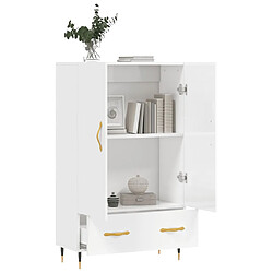 Avis vidaXL Buffet haut blanc brillant 69,5x31x115 cm bois d'ingénierie