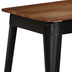 vidaXL Table à manger Bois d'acacia massif et acier 120x60x76 cm