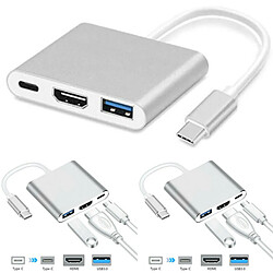 Acheter Universal 3 câble adaptateur OTG de type 1 C à USB-C 4K USB 3.0 Hub HDMI pour Apple