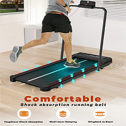 DSKEUZEEW 2 en 1 Tapis de marche Pliable Noir - Tapis de Course Roulant électrique - 1-10 Km/h Vitesse Réglable - Avec accoudoir et Écran LCD