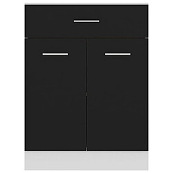 Acheter vidaXL Armoire de plancher à tiroir Noir 60x46x81,5 cm Bois ingénierie