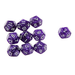 10pcs Douze Faces De Dés D12 Jouer D & D Jeux Rpg Parti Dices Purple