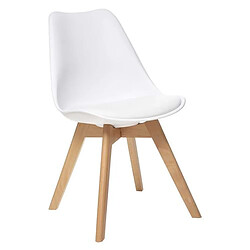 Atmosphera, Createur D'Interieur Lot de 4 chaises design scandinave Baya - Blanc