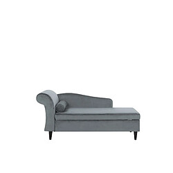 Beliani Chaise longue côté gauche en velours gris clair LUIRO