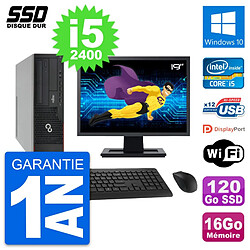 PC Fujitsu E910 DT Ecran 19" Intel i5-2400 RAM 16Go SSD 120Go Windows 10 Wifi · Occasion 