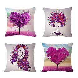 Arbre violet, coussin en coton, coton, coussin, housse de coussin de décoration intérieure n ° 1 pas cher