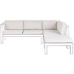 Beliani Set de housses de coussin d'extérieur blanc cassé MESSINA 