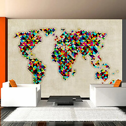 Paris Prix Papier Peint World Map a Kaleidoscope of Colors 231 x 300 cm 