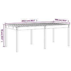 vidaXL Ensemble à manger de jardin 17 pcs noir bois massif de pin pas cher