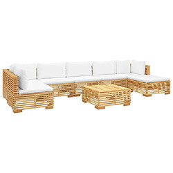 Avis Maison Chic Salon de jardin 8 pcs + coussins - Mobilier/Meubles de jardin - Table et chaises d'extérieur Bois de teck solide -MN44594