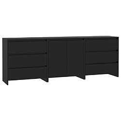 Maison Chic Ensemble de 3 Buffets,commode,console pour rangement Noir Bois d'ingénierie -MN61025