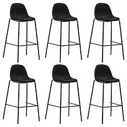 vidaXL Chaises de bar lot de 6 noir tissu