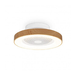 Luminaire Center Plafonnier ventilateur Tibet Effet blanc,bois 1 ampoule 18,5cm