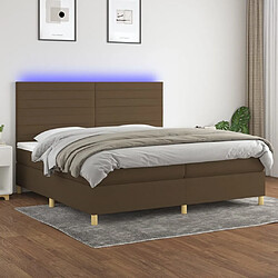 vidaXL Sommier à lattes de lit matelas et LED Marron foncé 200x200 cm