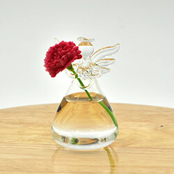 Fleur Pant Vase Bouteille Vase Ange en Verre Transparent