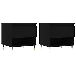 vidaXL Tables basses 2 pcs noir 50x46x50 cm bois d'ingénierie