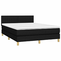 Acheter Sommier à lattes LED,Cadre à lattes de lit avec matelas pour Adulte Noir 140x200 cm Tissu -MN67457