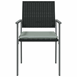 Acheter Maison Chic Lot de 2 Chaises de jardin,Fauteuil d'extérieur et coussins noir 54x62,5x89 cm rotin -MN21539