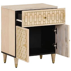 Maison Chic Table de chevet, Table de Nuit, Meuble de Rangement 50x33x60 cm bois de manguier massif