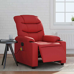 Maison Chic Fauteuil Relax pour salon, Fauteuil de massage inclinable électrique rouge similicuir -GKD89260