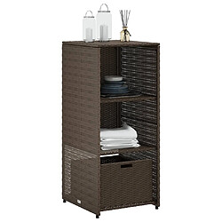 Avis vidaXL Armoire de rangement jardin marron 50x55x115 cm résine tressée