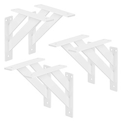 ML-Design 6x Équerres étagère mural support d'angle en aluminium blanc robuste 180x180 mm 