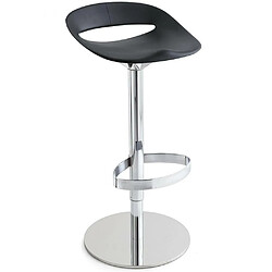 Inside 75 Tabouret pivotant COSMOPOLITAN structure chromé assise plastique noir 