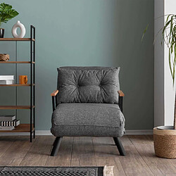 Hanah Home Fauteuil convertible en tissu Sando gris clair.