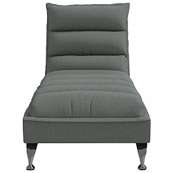 Avis vidaXL Chaise longue avec coussins gris foncé tissu