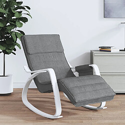 Maison Chic Chaise à bascule | Fauteuil Relax, design moderne Gris foncé Tissu -GKD49190