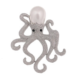 Unique Broche Octopus Mesdames Style rétro Simulé Perle Broches Argent