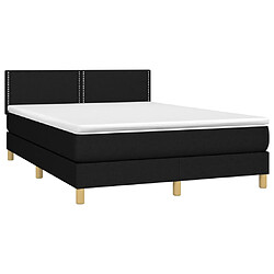 Avis vidaXL Sommier à lattes de lit avec matelas LED Noir 140x200 cm Tissu