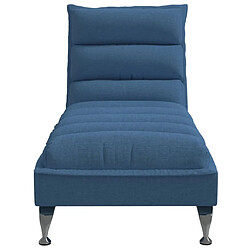 Avis vidaXL Chaise longue avec coussins bleu tissu