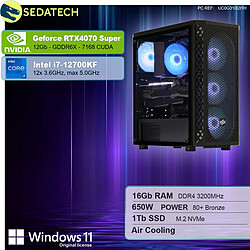 Sedatech PC Gamer • Intel i7-12700KF • RTX4070 Super • 16Go RAM • 1To SSD M.2 • Windows 11