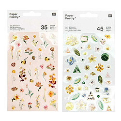 Rico 80 Stickers gel rose & vert Vive la nature