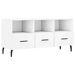 Maison Chic Meuble TV scandinave - Banc TV pour salon blanc 102x36x50 cm bois d'ingénierie -MN71143