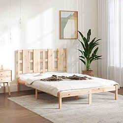 Maison Chic Lit Moderne Chambre - Cadre/structure de lit pour adulte Bois de pin massif 140x190 cm -MN99021