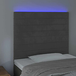 Avis Maison Chic Tête de lit scandinave à LED,meuble de chambre Gris foncé 80x5x118/128 cm Velours -MN30928