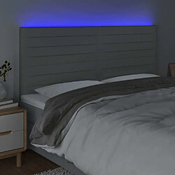 Avis Maison Chic Tête de lit scandinave à LED,meuble de chambre Gris clair 200x5x118/128 cm Tissu -MN80613