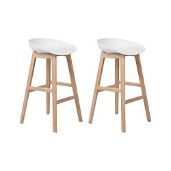 Beliani Tabouret de bar Set de 2 Blanc MICCO