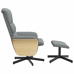 Avis vidaXL Fauteuil inclinable de massage et repose-pied gris clair tissu