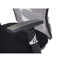 Decoshop26 Fauteuil de bureau ergonomique pivotant fonction bascule capacité de charge 150 kg tissu maille noir-gris 04_0001827