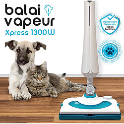 Balai vapeur 1300W - Tête articulée - VENTEO - Vapeur continue - Système double réservoir eau/détergent - Utilisation intérieur/extérieur