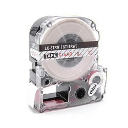 vhbw Cartouche cassette à ruban 18mm pour Epson LW-700, LW-400, LW-500, LW-900P, OK200, OK300, OK500P, OK720, OK900P comme LC-5TRN, ST18RW. 