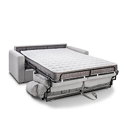 Avis Inside 75 Canapé convertible express TOULOUSE 140 cm matelas 16 cm tissu tweed bleu paon