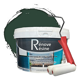 Pok Peinture Résine multisupport Intérieur 0,5L Peinture Résine multisupport Intérieur 0,5L - Faïence, Carrelage, Douche, Baignoire 5m² - RAL 6005 Vert mousse + Kit d'application OFFERT