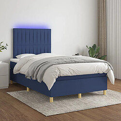 Sommier à lattes,Cadre à lattes de lit et matelas et LED pour Adulte Bleu 120x200 cm Tissu -MN84909