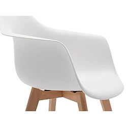 Vente-Unique Lot de 2 chaises avec accoudoirs VIXI - Polypropylène et Hêtre - Blanc pas cher