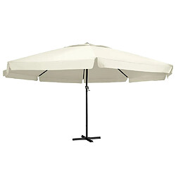 vidaXL Parasol de jardin avec mât en aluminium 600 cm Blanc sable 