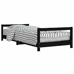 Maison Chic Lit simple Cadre de lit pour enfants,Lit d'Enfant Moderne noir 90x190 cm bois de pin massif -MN34443